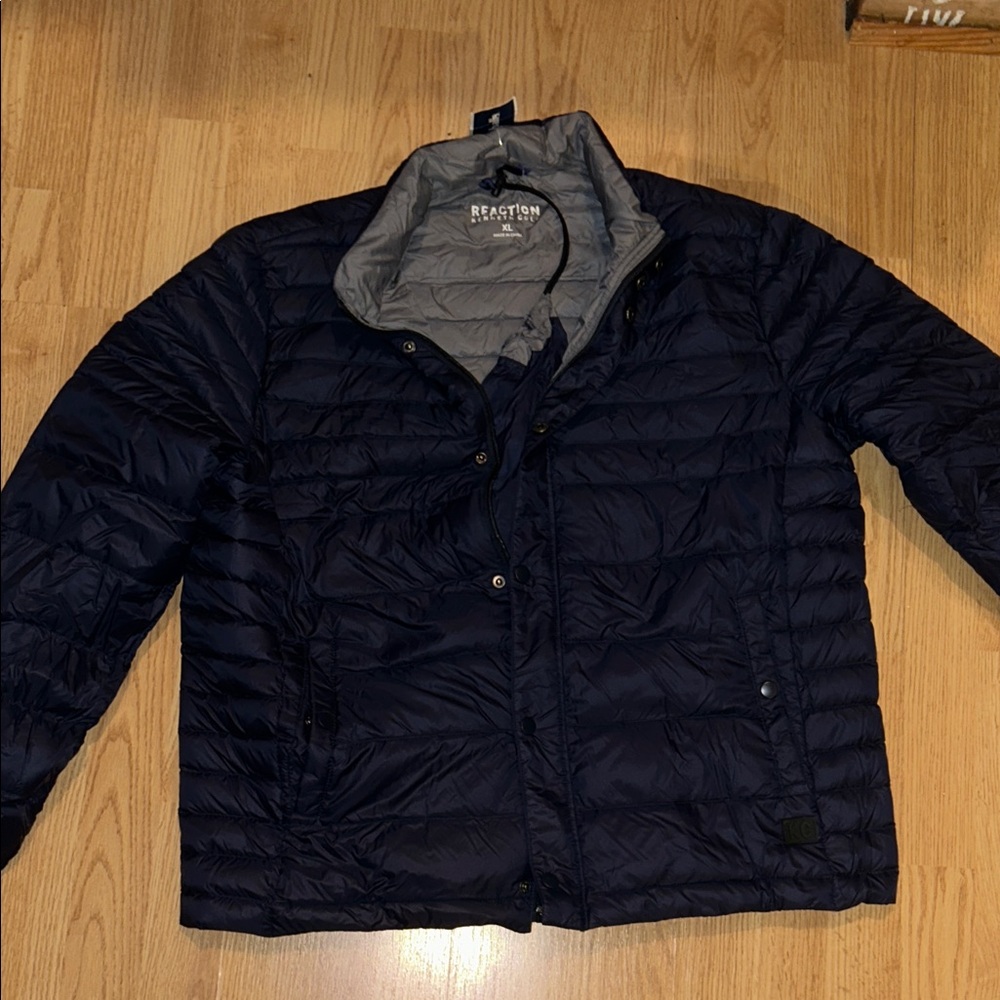 Kenneth Cole Reaction Men's Dark Navy Quilted Puffer Jacket